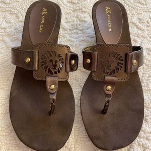 Metallic Brown Sandals. Anne Klein. Size 9 1/2.